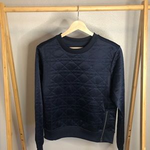 G-STAR RAW NAVY BLUE SHINY CREWNECK SWEATSHIRT, NWOT, SIZE MEDIUM